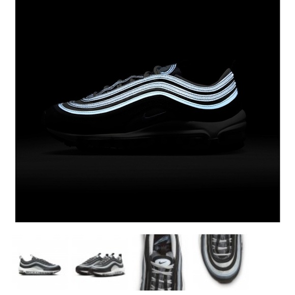 NIKE BIG KIDS AIR MAX 97 (BLACK / BLUE TINT-IRON GREY-SUMMIT WHITE) - Picture 5 of 7